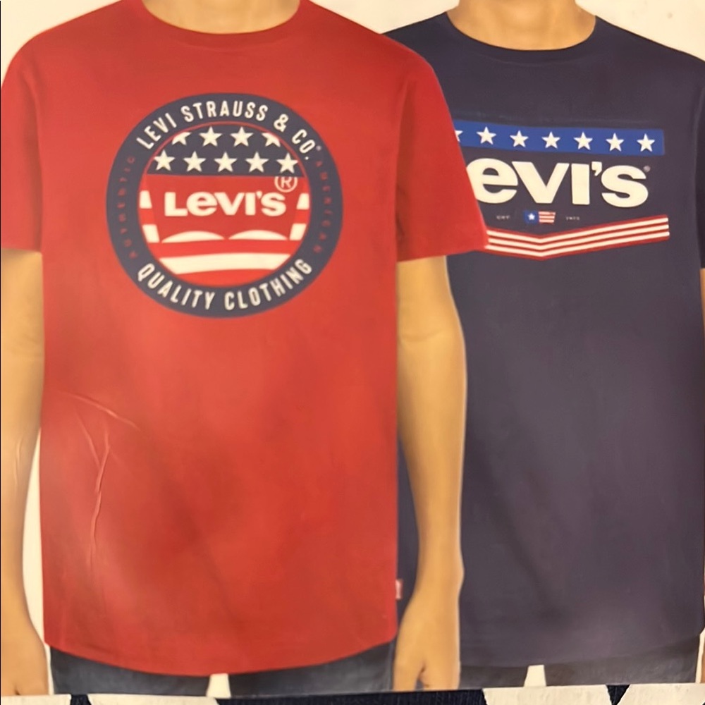 Levi's  2pack Red and Blue Graphic T-Shirts Youth 10/12